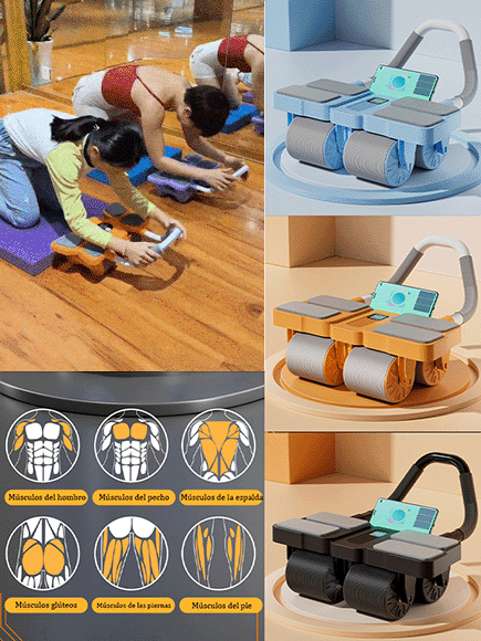 Rueda de abdominales con rebote automático de cuatro ruedas - Versión mejorada