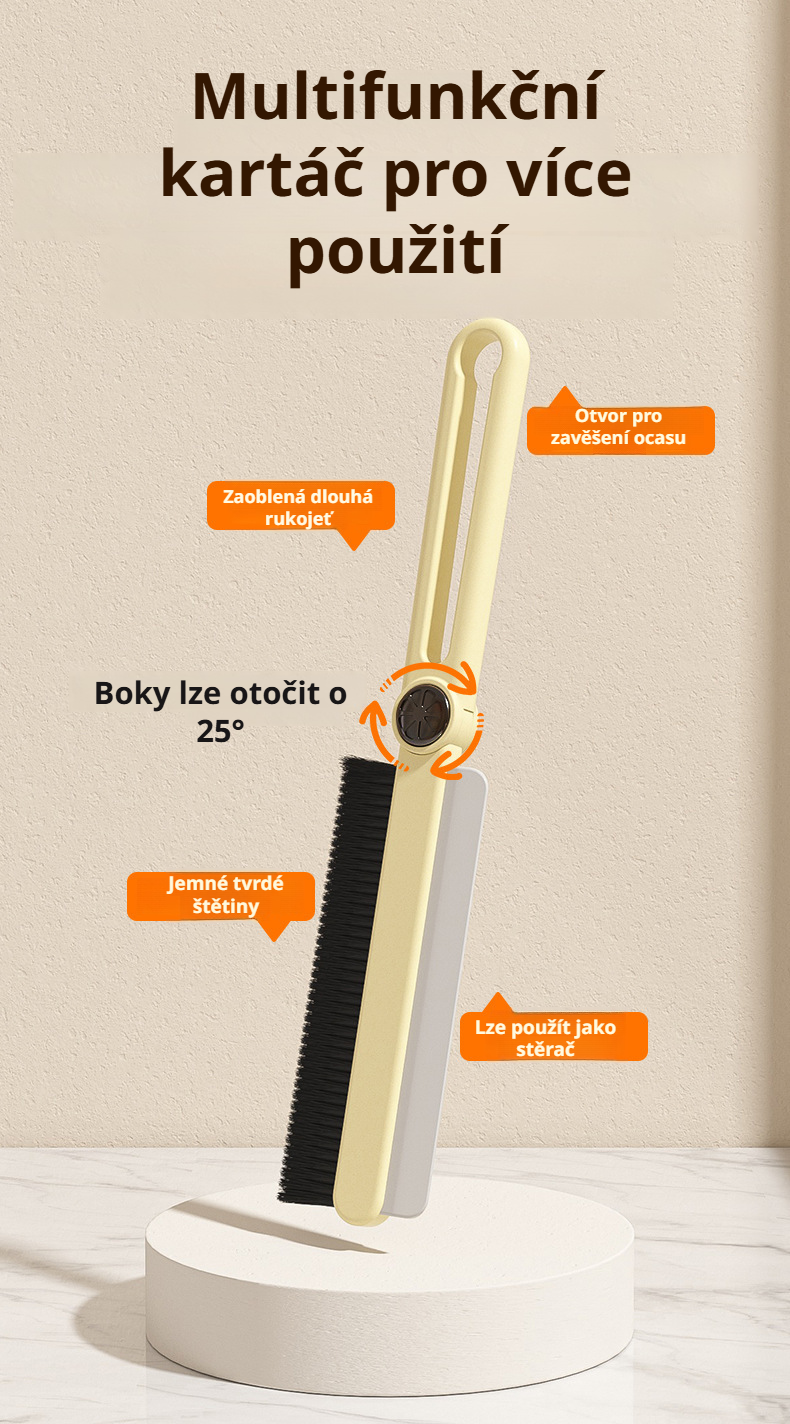 Kartáč na štěrbiny s ergonomickou rukojetí