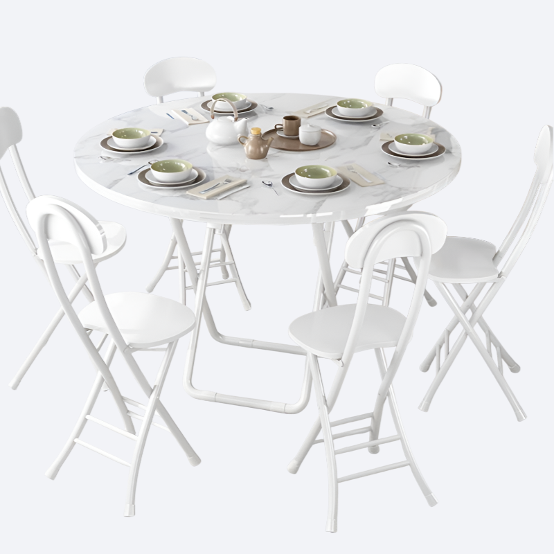 Simple and portable folding round table for household use