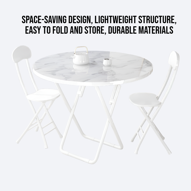 Simple and portable folding round table for household use