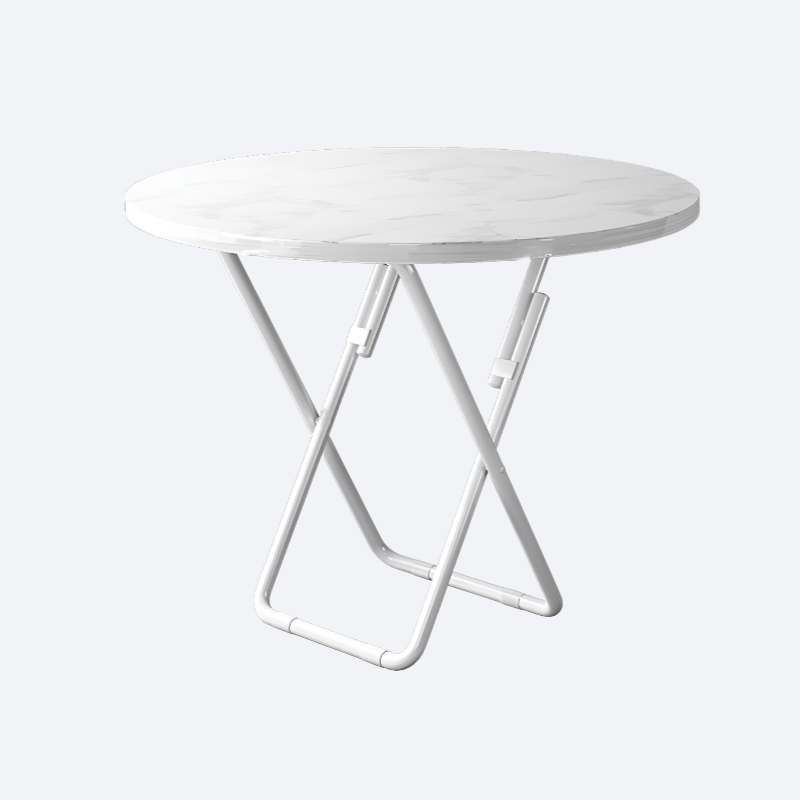 Simple and portable folding round table for household use