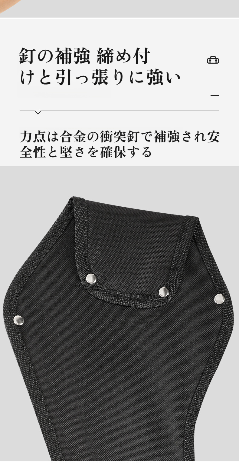 電気ドリルツールバッグの持ち手部分詳細