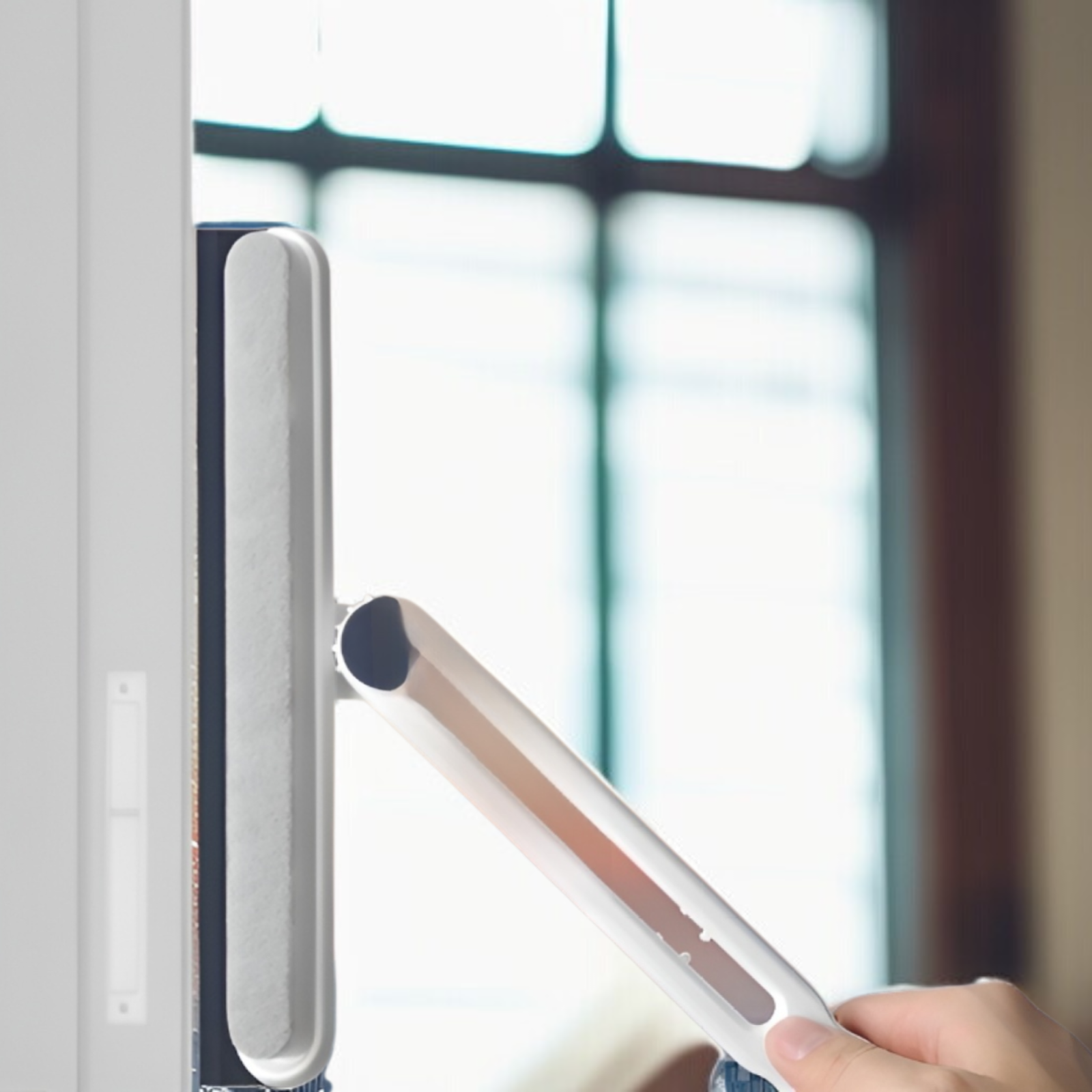 Rascador de vidrio para uso doméstico, limpiador de doble cara para ventanas y baño