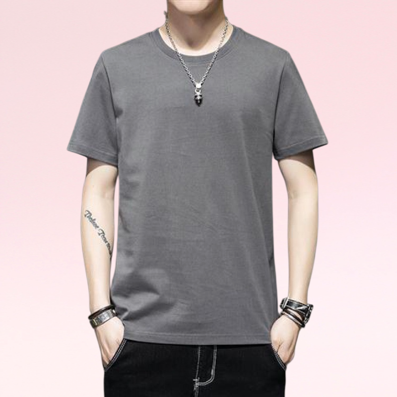 メンズ半袖夏用アイスシルクシャツ新作ゆったりトレンドカラーコーマ綿ハーフドレス服半袖メンズ