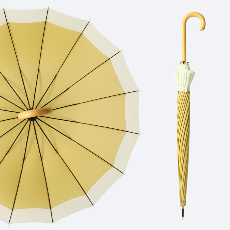 16骨小清新直棒曲げシャンク傘