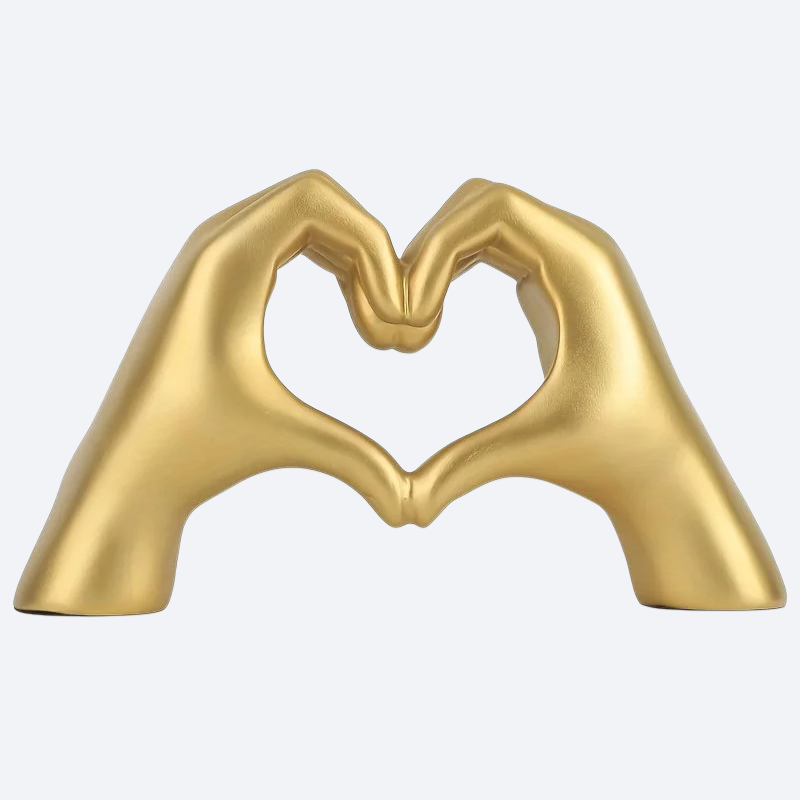 简约炫彩爱心手势摆件家居客厅办公室桌面树脂工艺品装饰品礼物