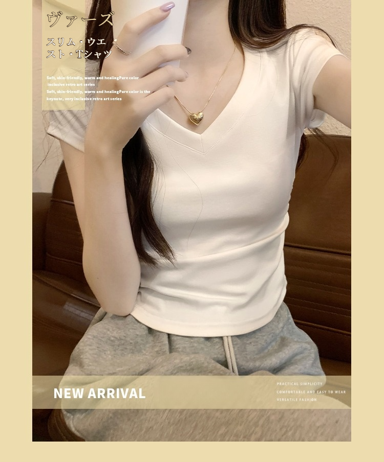 レディース半袖アイスシルクTシャツ正面画像