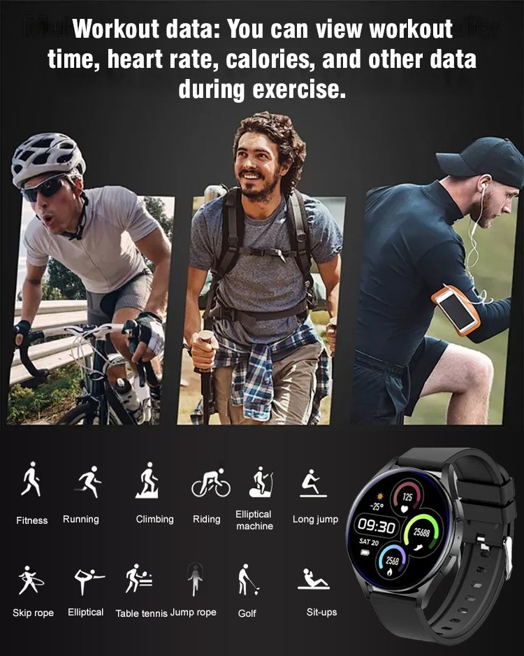 D18 Heart Rate and Blood Pressure Monitoring Sports Watch