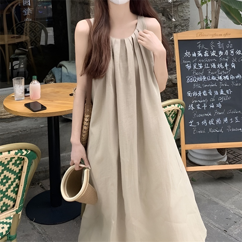 無地・ノースリーブワンピース