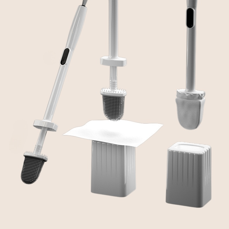 伸縮式可夾洗臉巾長柄馬桶刷