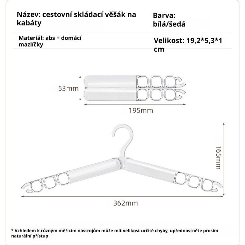 Skládací magický věšák na šaty pro venkovní použití