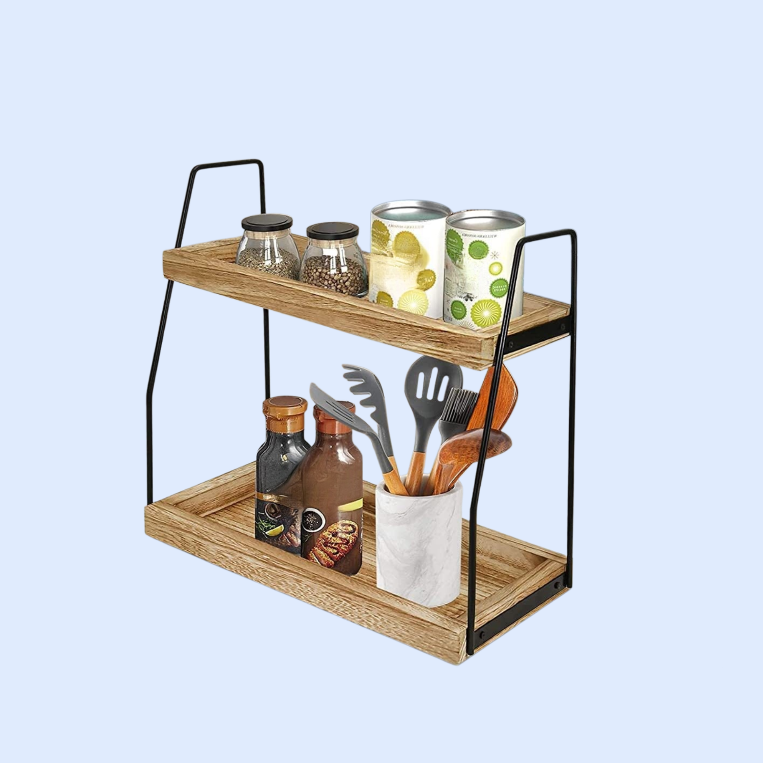 二重層バスルーム収納ラックデスクトップラックキッチンスパイス収納収納ラック収納ラック