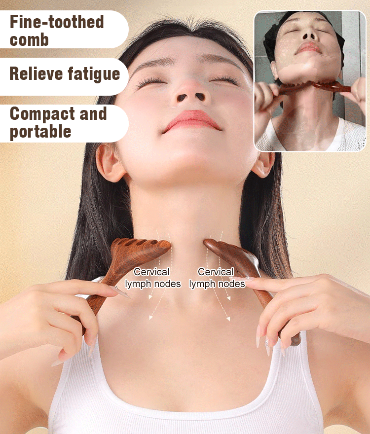 Golden Sandalwood Six-Claw Meridian Massage Comb