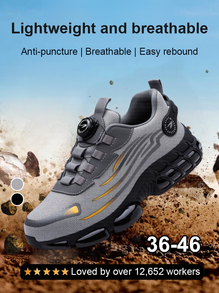 Knob anti-smash and anti-puncture labor shoes-FBA