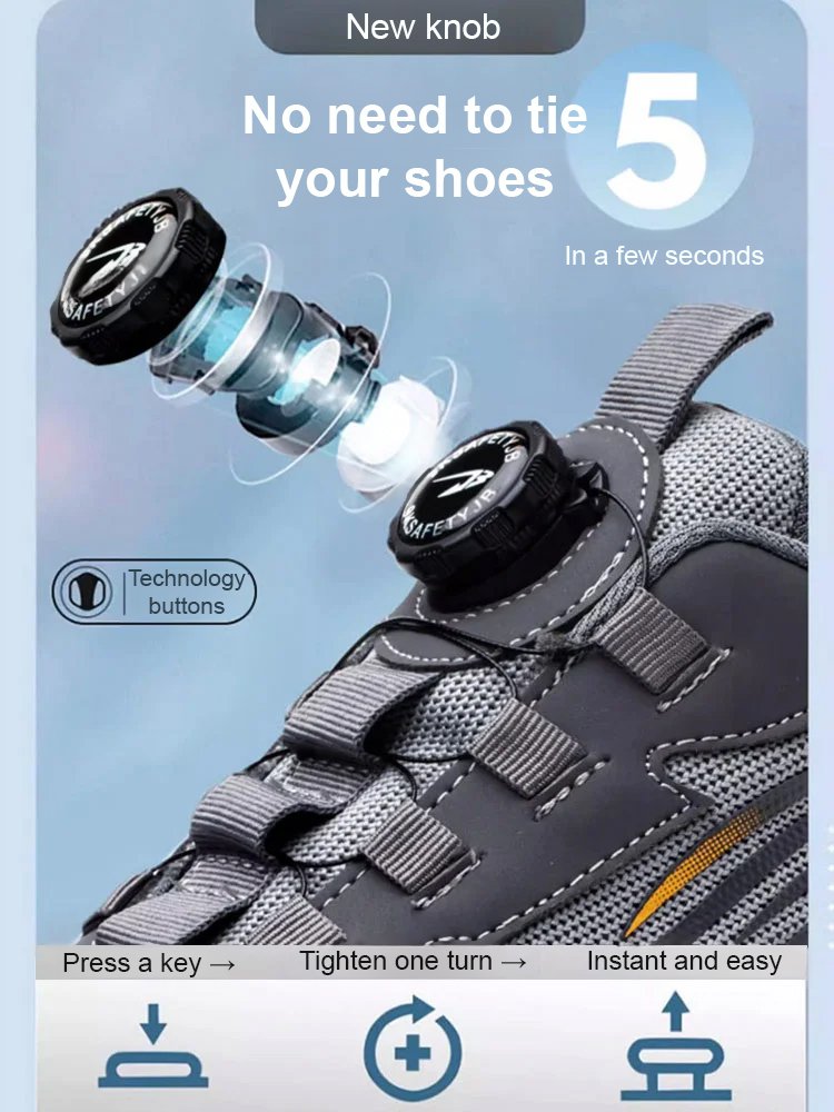 Knob anti-smash and anti-puncture labor shoes-FBA