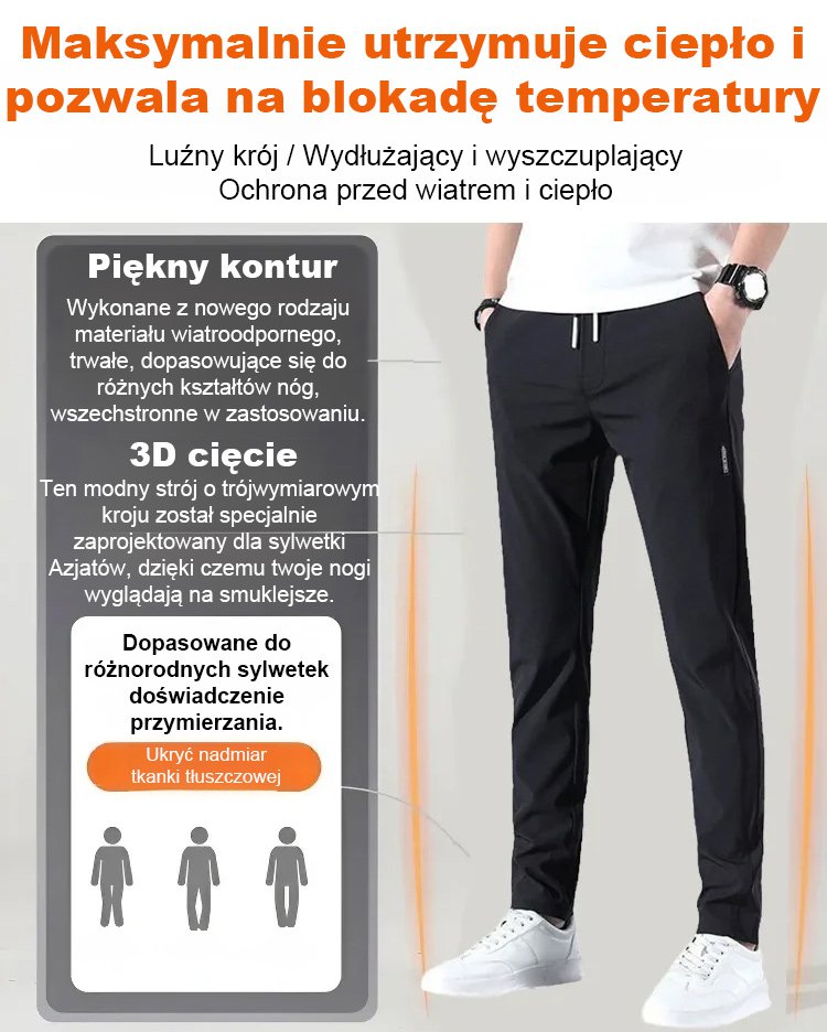 【Ciepło nawet przy -30℃】 Jesienne biznesowe spodnie o prostym kroju