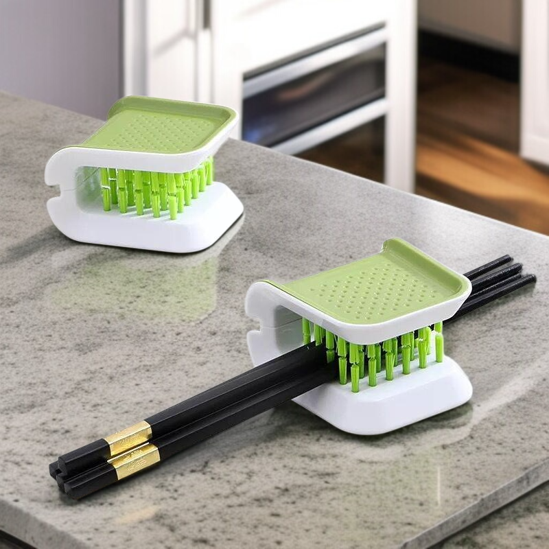 Cepillo de limpieza en forma de U para cuchillos, tenedores y palillos
