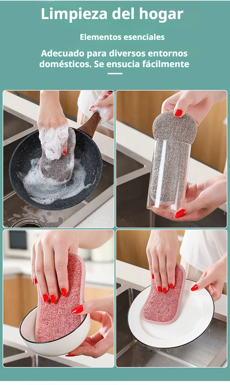 Esponja mágica borrando manchas en muebles