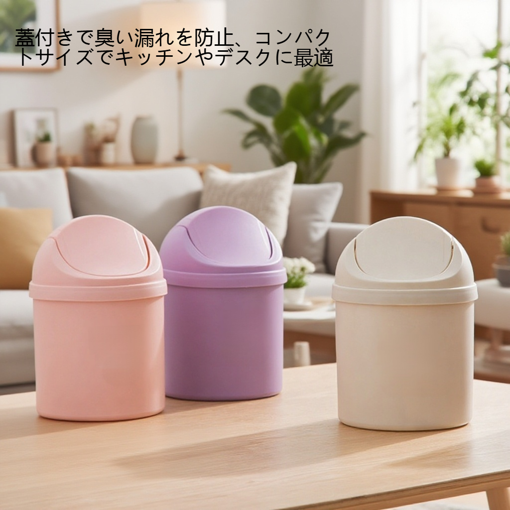 家庭用キッチン蓋付きミニデスクトップゴミ箱