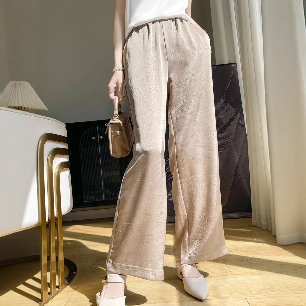 여름 신상 단면 꽃무늬 와이드 팬츠