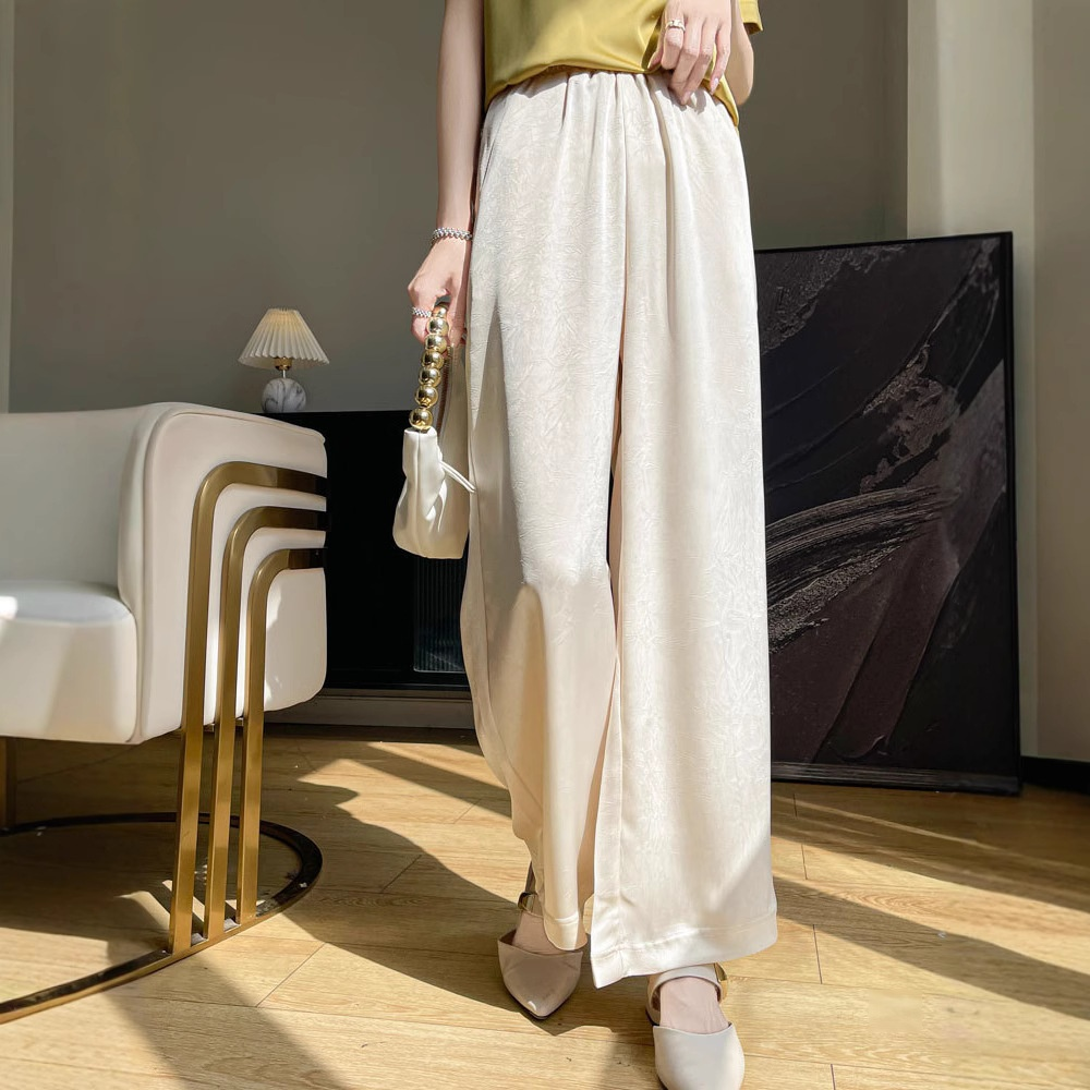 여름 신상 단면 꽃무늬 와이드 팬츠