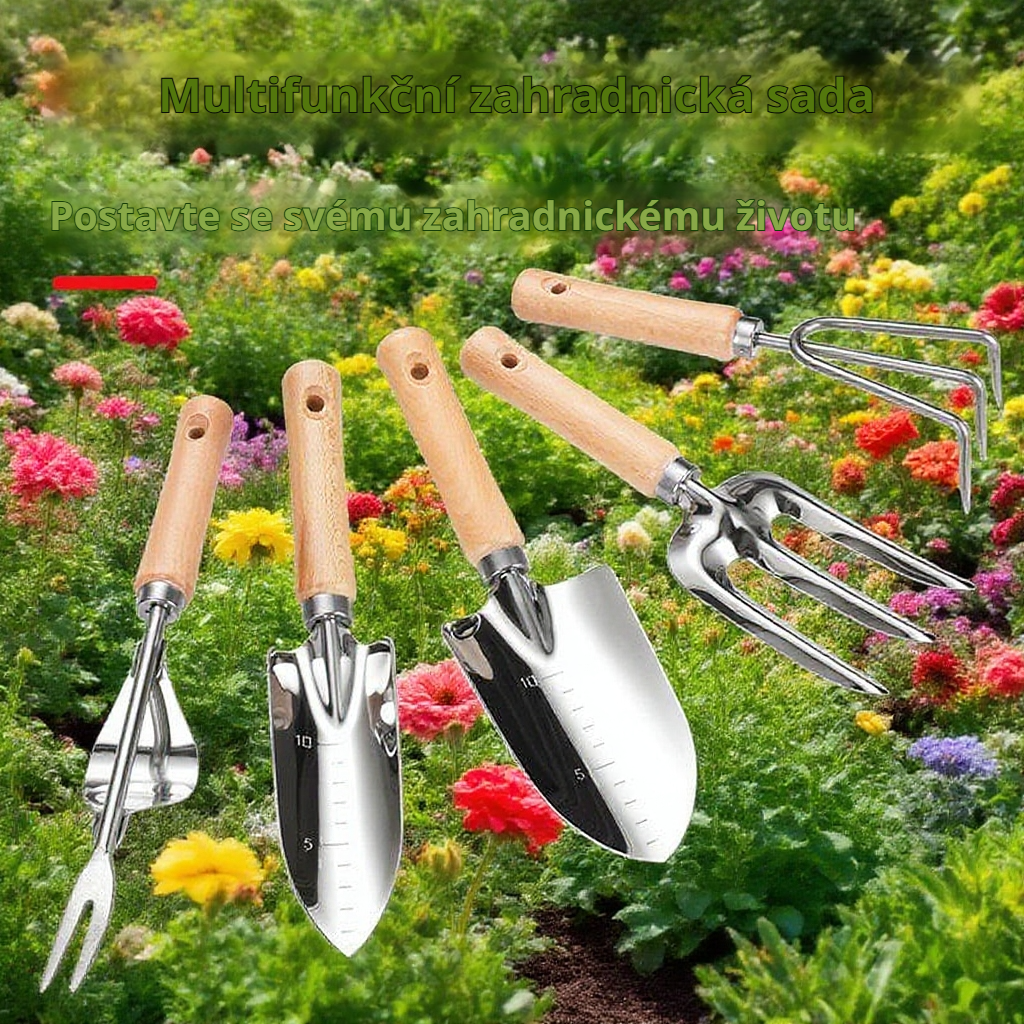 Třídílná sada zahradních lopatek pro květiny a zeleninu