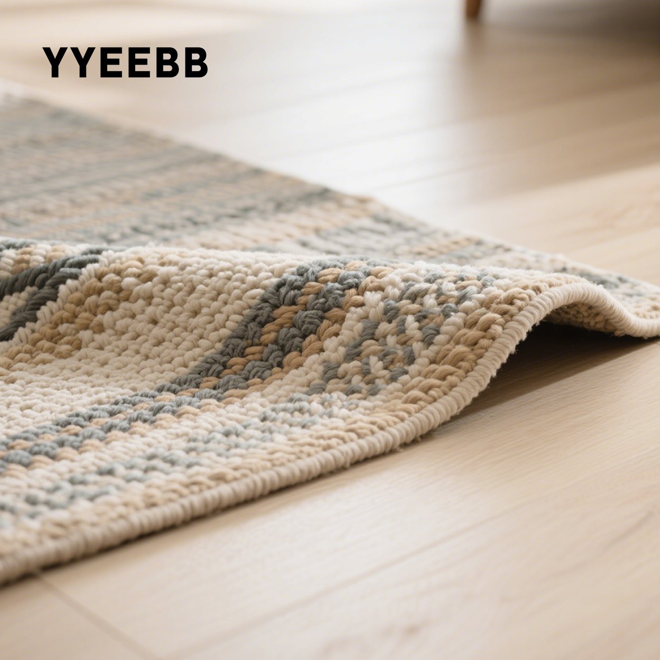 Nowoczesny salon z dywanem w kolorach ziemi