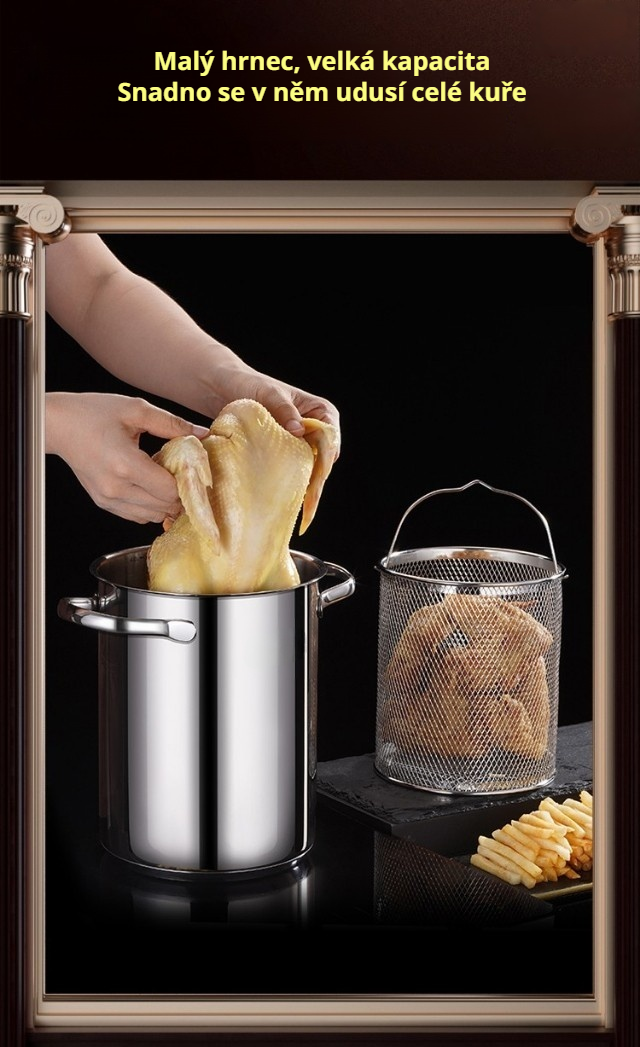 Pánev z nerezové oceli s nepřilnavým povrchem