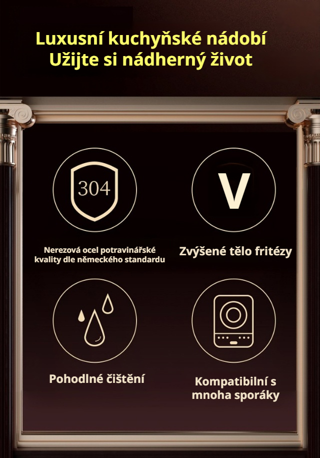 Nerezová pánev na sporáku s čerstvými surovinami