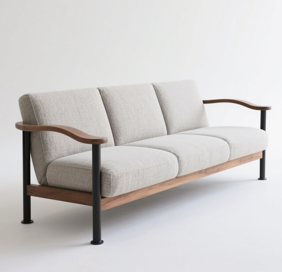 シンプルな家庭用ソファ複数人用