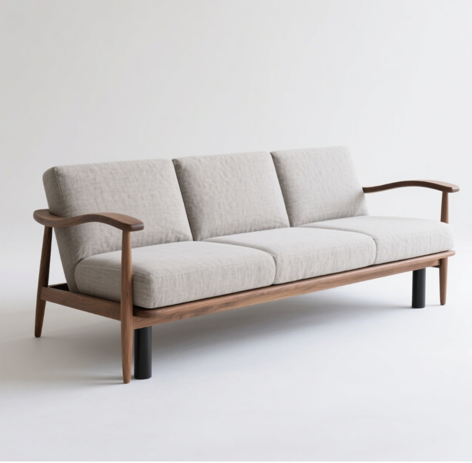 シンプルな家庭用ソファ複数人用