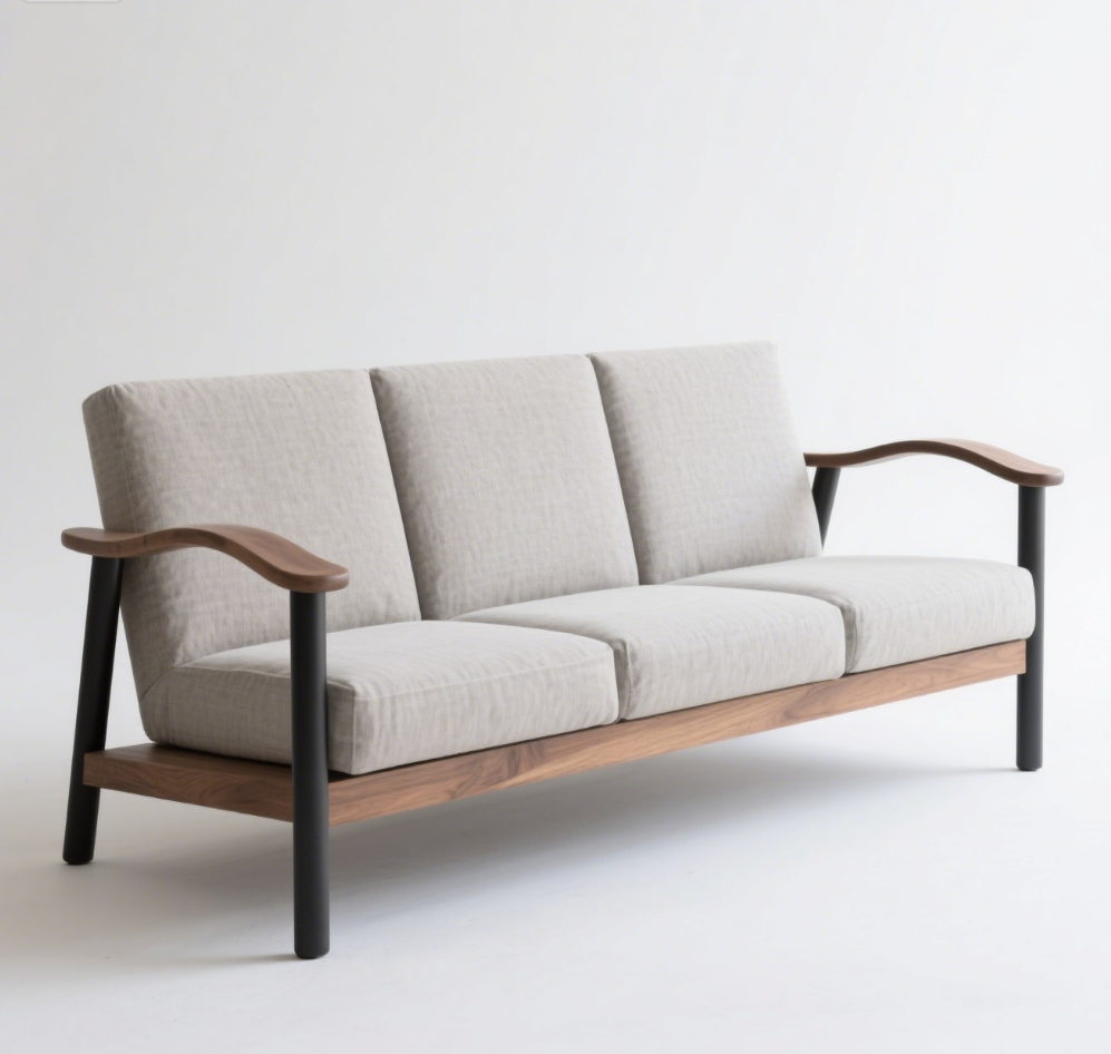 シンプルな家庭用ソファ複数人用