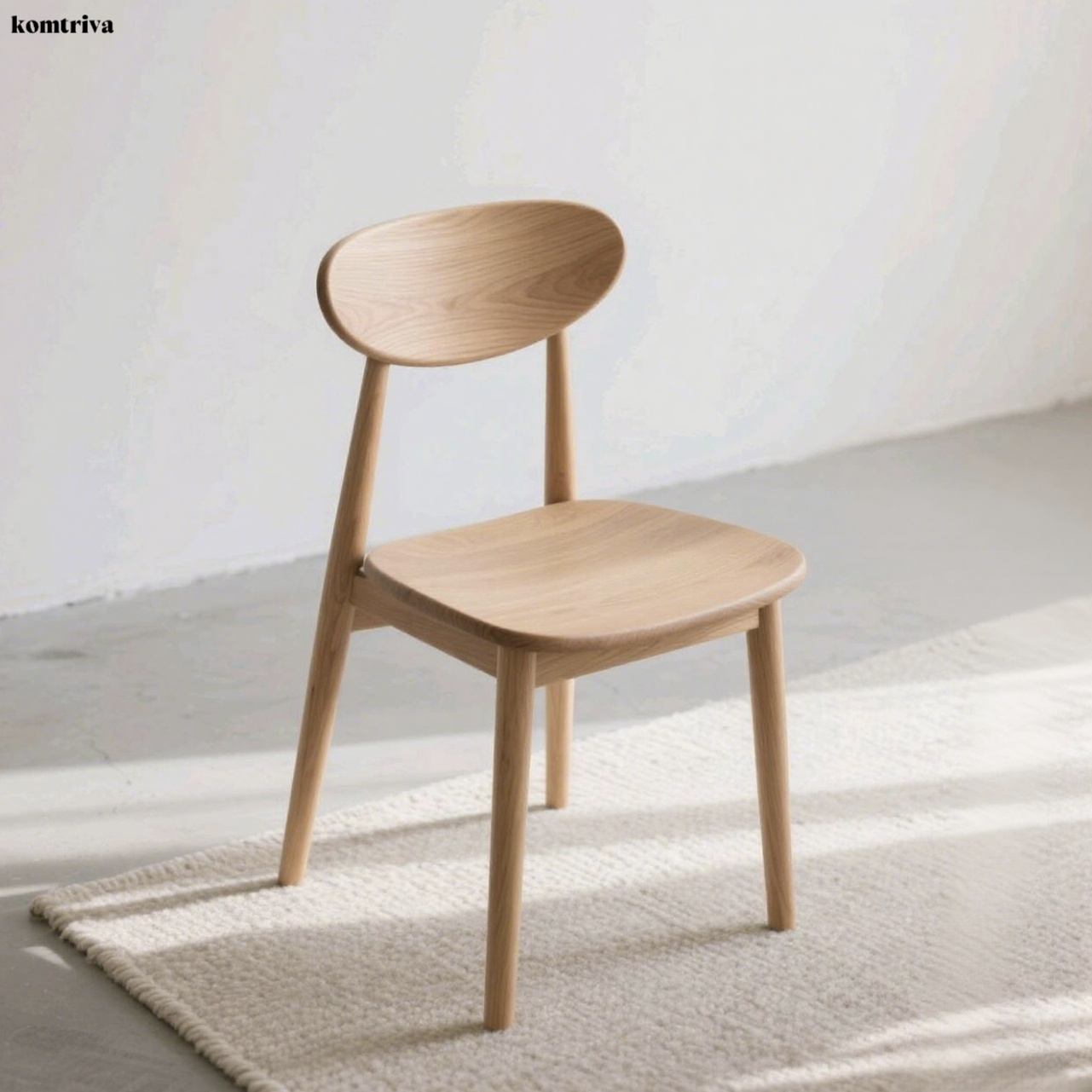 シンプルな天然木のダイニングチェア / 