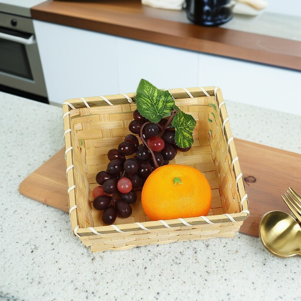 사각 대나무 바구니 계란 보관 바구니