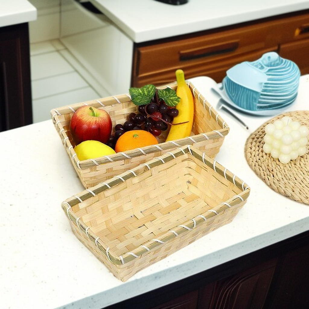 사각 대나무 바구니 계란 보관 바구니