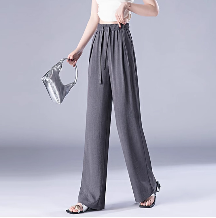 허리 스트링 포인트 일자 팬츠 클로즈업