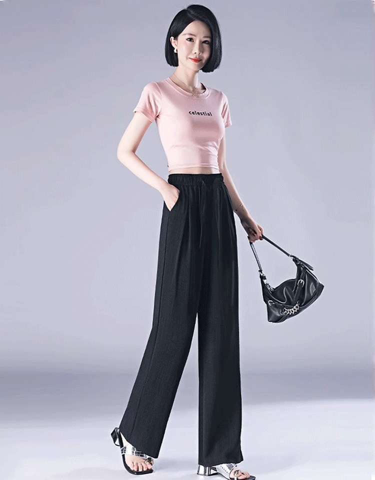 [10kg 슬림해 보임] 하이웨이스트 스트링 냉장고 일자 팬츠