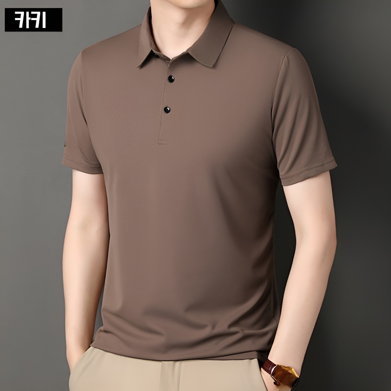 캐주얼 남성 아이스 통기 프린트 티셔츠 여름 패션 프린트 반팔 비즈니스 캐주얼 반팔 셔츠