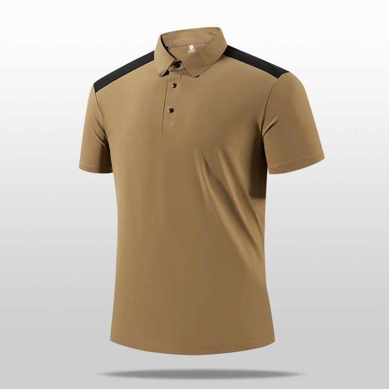 Herren Polo-Shirt aus Eisseide, nahtlos, mit kurzen Ärmeln, neue Sommerkollektion