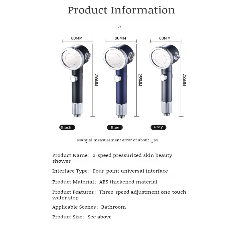 Powerful Booster Showerhead Handheld Filtered Faucet Bath