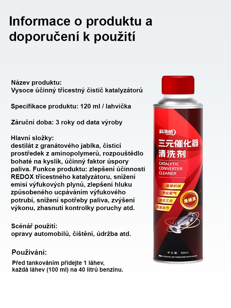Špičkový výkonný třícestný čistič katalyzátoru