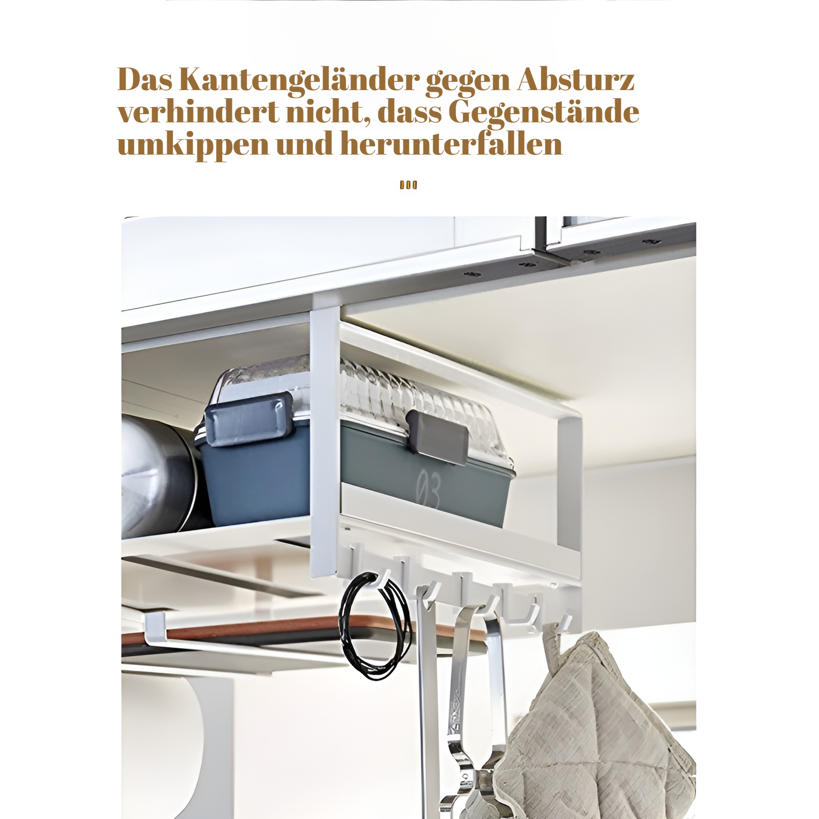 Modernes, einfaches, stanzfreies Hängeregal mit japanischen Haken für Küchenschränke, Multifunktions