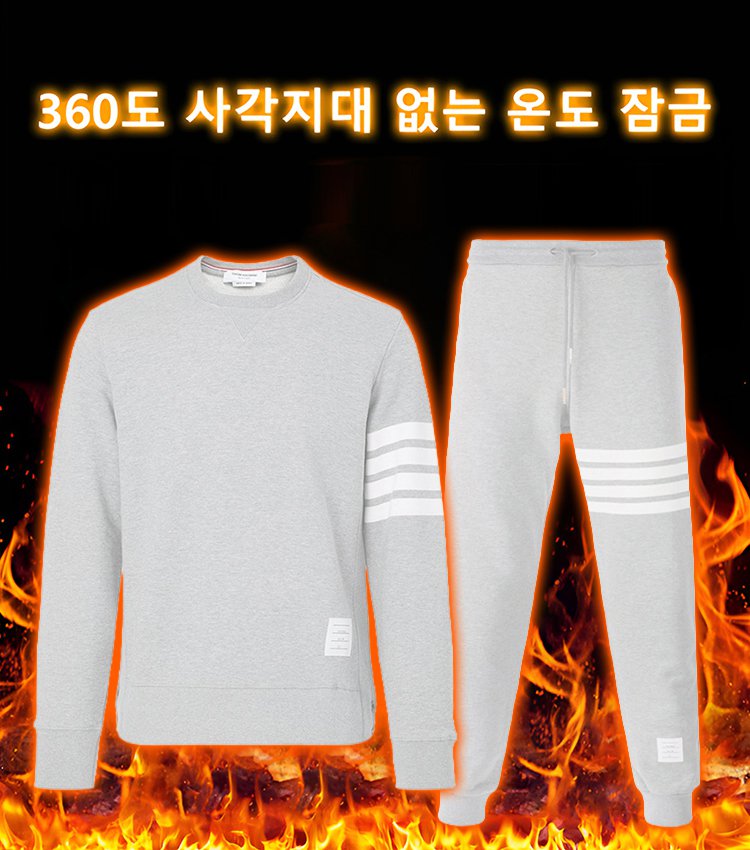 남성용 단색 맨투맨 세트