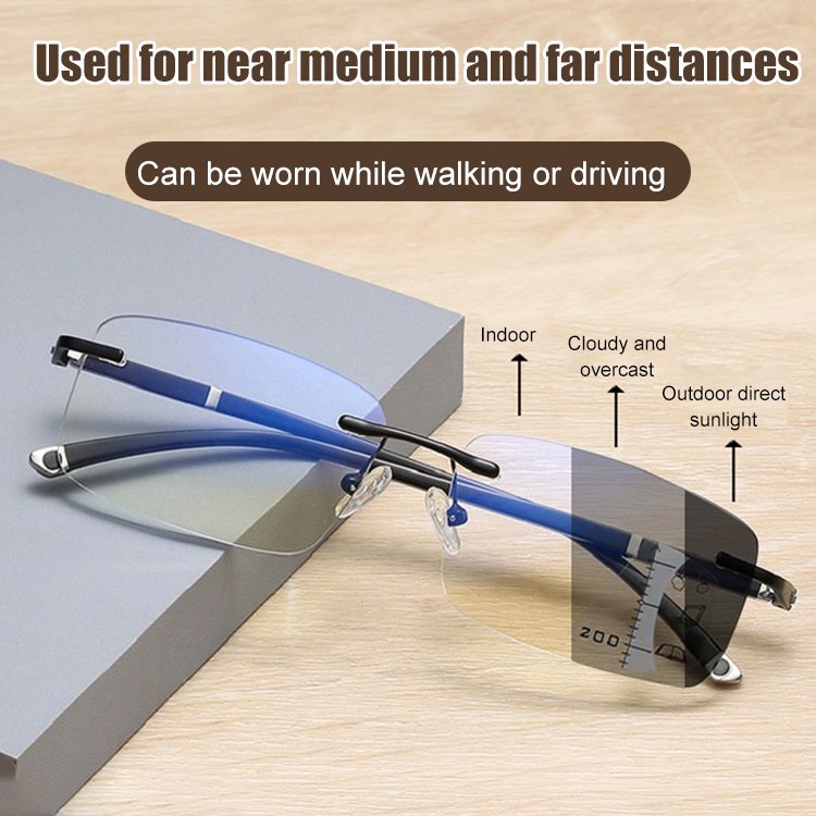 Color-changing anti-blue light presbyopia glasses