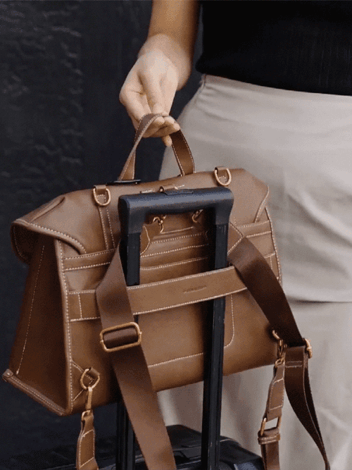 [Cada bolso es cosido a mano por artesanos durante 8 horas] Maletín portátil de cuero vintage