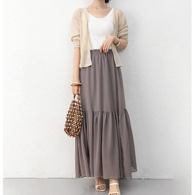 春夏用ハイウエストケーキスカート全体像