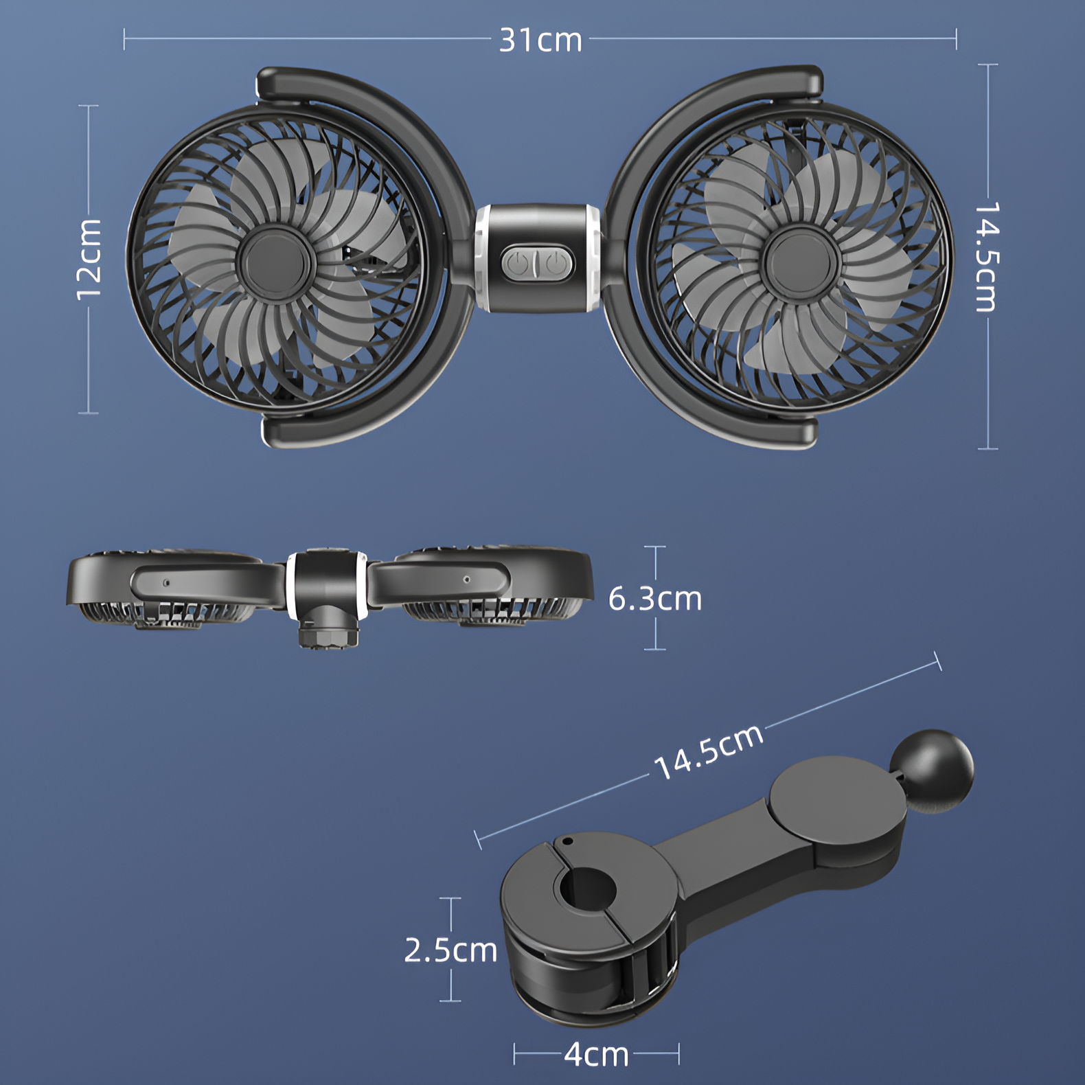 高性能車用扇風機の多用途利用シーン