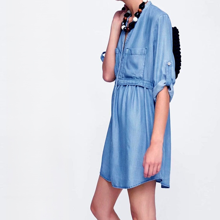【デニムシャツワンピース】春物先取りセール～　コーデしやすい　大人のトレンドスタイル