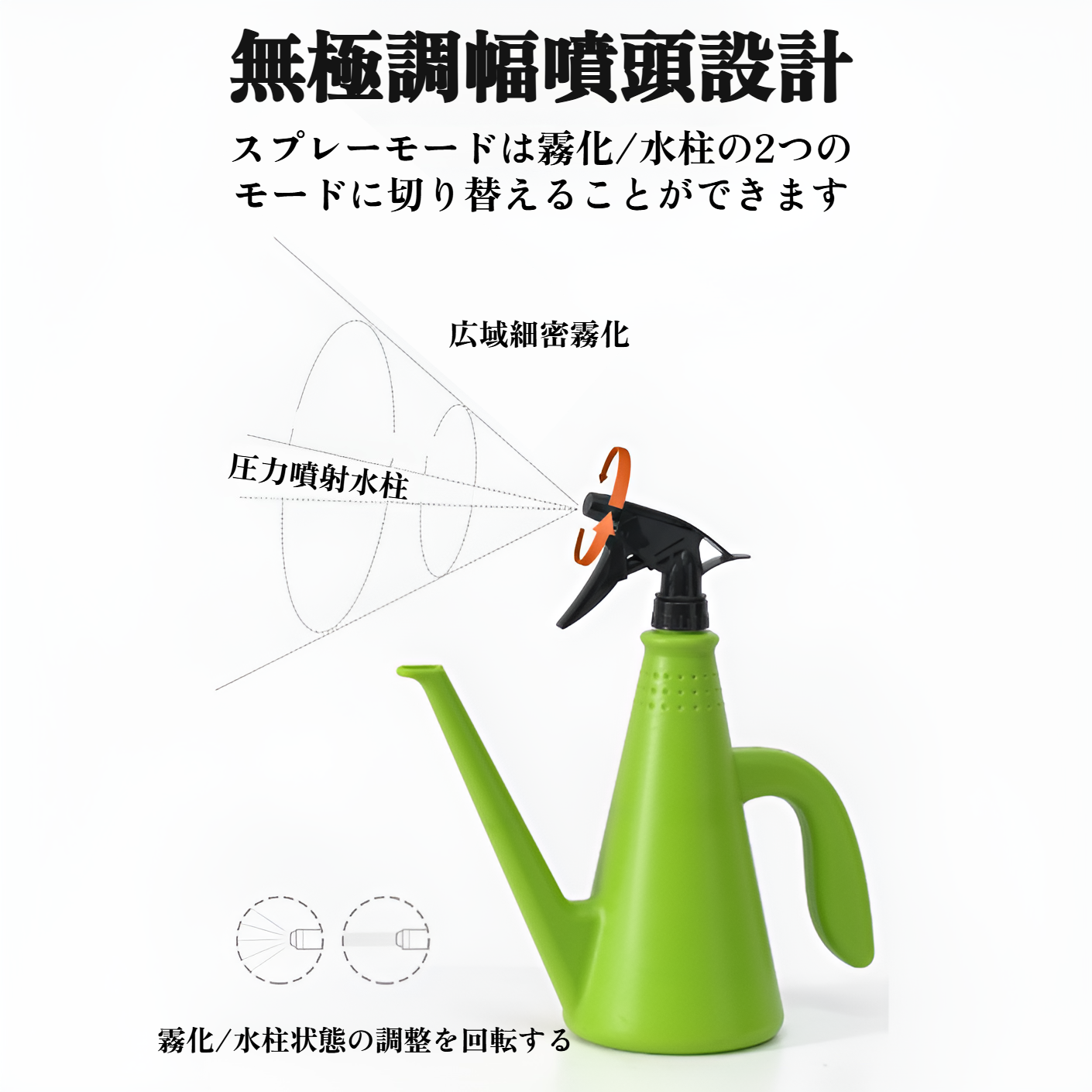 ガーデニング作業中の手圧スプレーポット利用風景