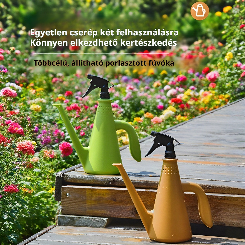 Kézi permetező és öntözőkanna virágoknak